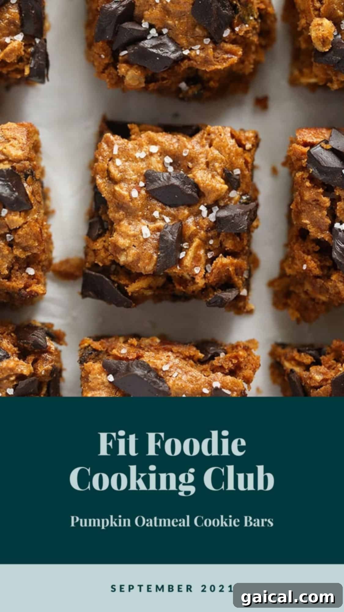 Nourish & Nosh: September's Fit Foodie Collective 2 Delicious pumpkin oatmeal cookie bars ready to be eaten, showcasing their gooey texture.