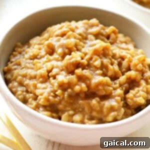 A cozy bowl of pumpkin pie rice pudding, garnished and ready to be served.