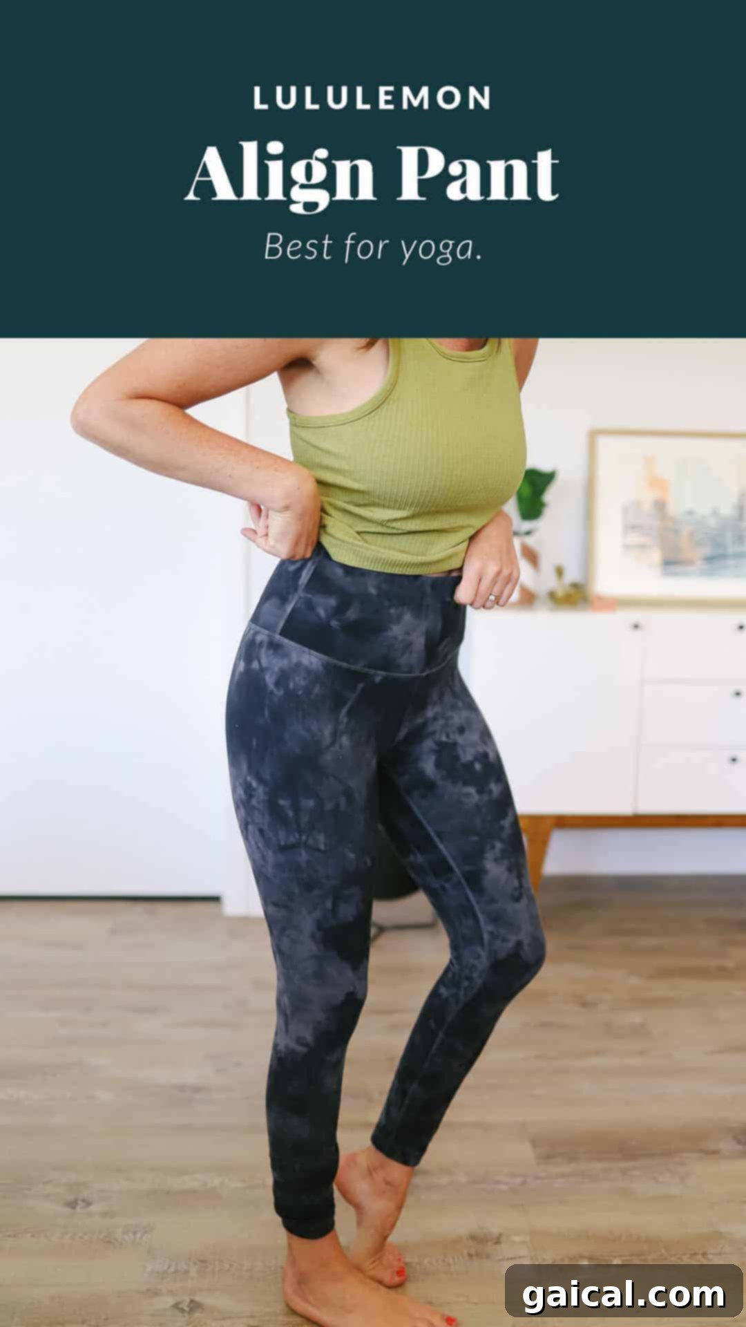 Woman practicing yoga, showcasing the flexible and comfortable fit of Lululemon Align leggings.