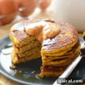 Get festive with your breakfast and make these delicious Paleo Pumpkin Pancakes that are grain-free, packed with pumpkin, and paleo-friendly!