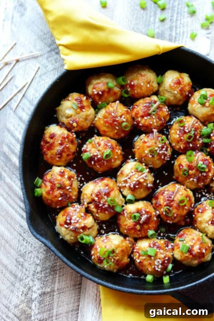 Kung Pao Chicken Meatballs Ready to Serve Healthy Baked Chicken Meatballs coated in Kung Pao sauce