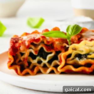 Delicious lasagna roll ups arranged in a baking dish, with melted cheese and bubbling sauce.