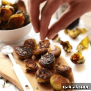 Roasted Brussels sprouts with olive oil before baking.