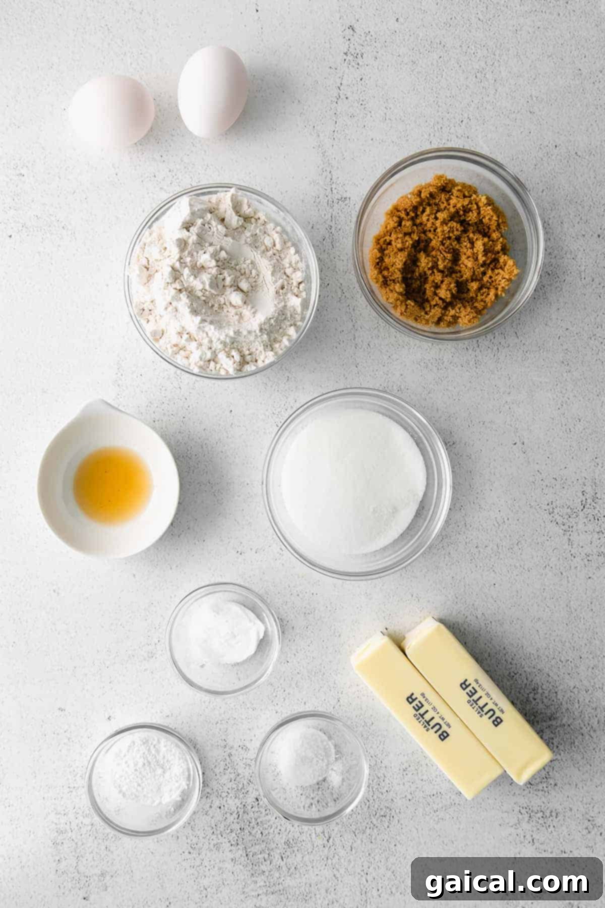 Quick Snickerdoodle Delight 3 Individual snickerdoodle ingredients laid out in small bowls, ready for baking.