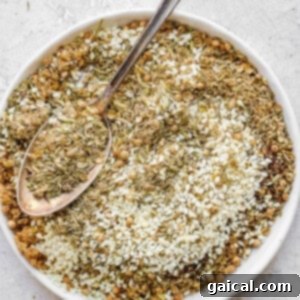 Za'atar seasoning blend in a jar.