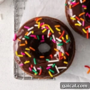 chocolate donuts with glaze and sprinkles