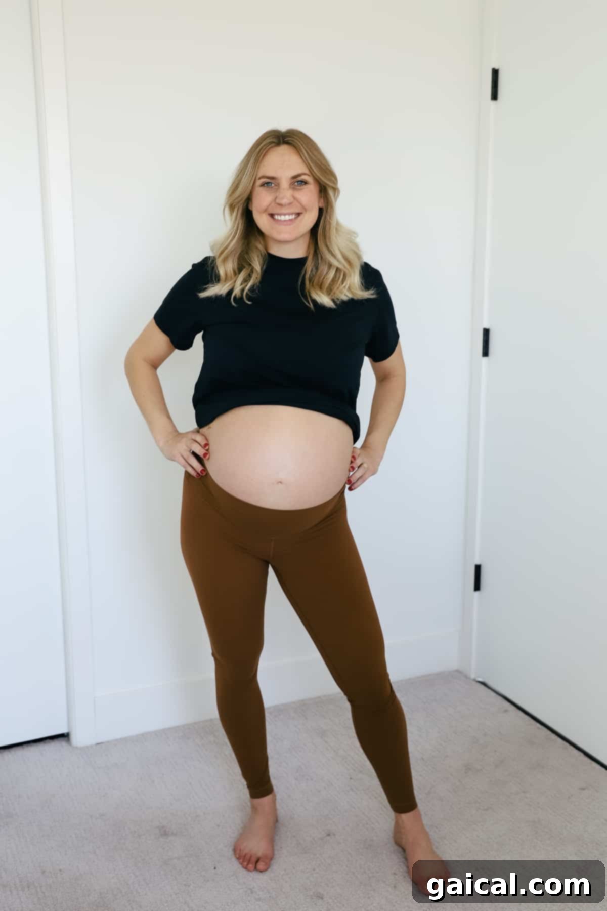 Lululemon Maternity and Postpartum Must-Haves 5 Close-up of Lululemon Align Pants fabric, highlighting their renowned softness and stretch.