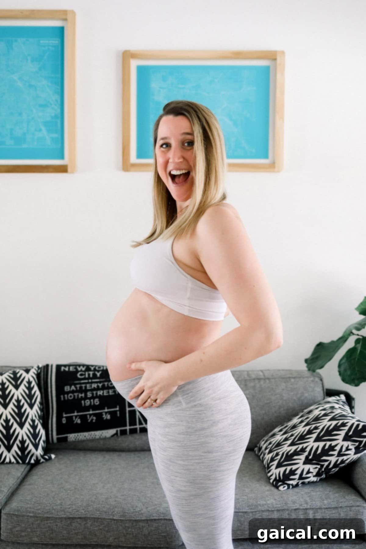 Lululemon Pregnancy Style Pregnant woman confidently wearing Lululemon activewear, highlighting comfort and style during maternity.