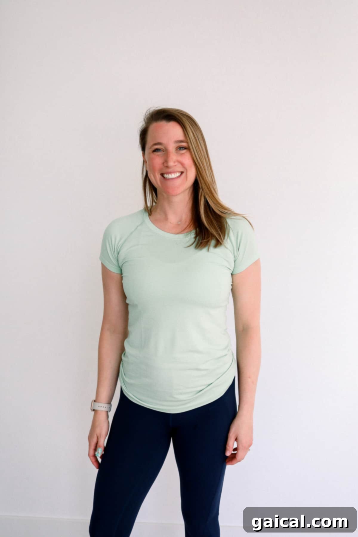 Lululemon Swiftly Tech Short Sleeve for Maternity Woman showcasing Lululemon Swiftly Tech Short Sleeve shirt, a versatile maternity top.