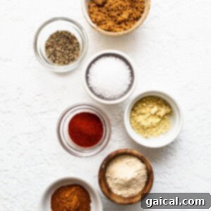 Dry rub ingredients for smoked pork shoulder.