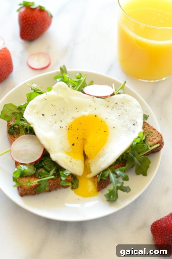 Egg and Arugula Toast for Toast Tuesday 8 Another enticing shot of Egg and Arugula Toast, perfectly plated