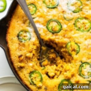 corn pudding in skillet