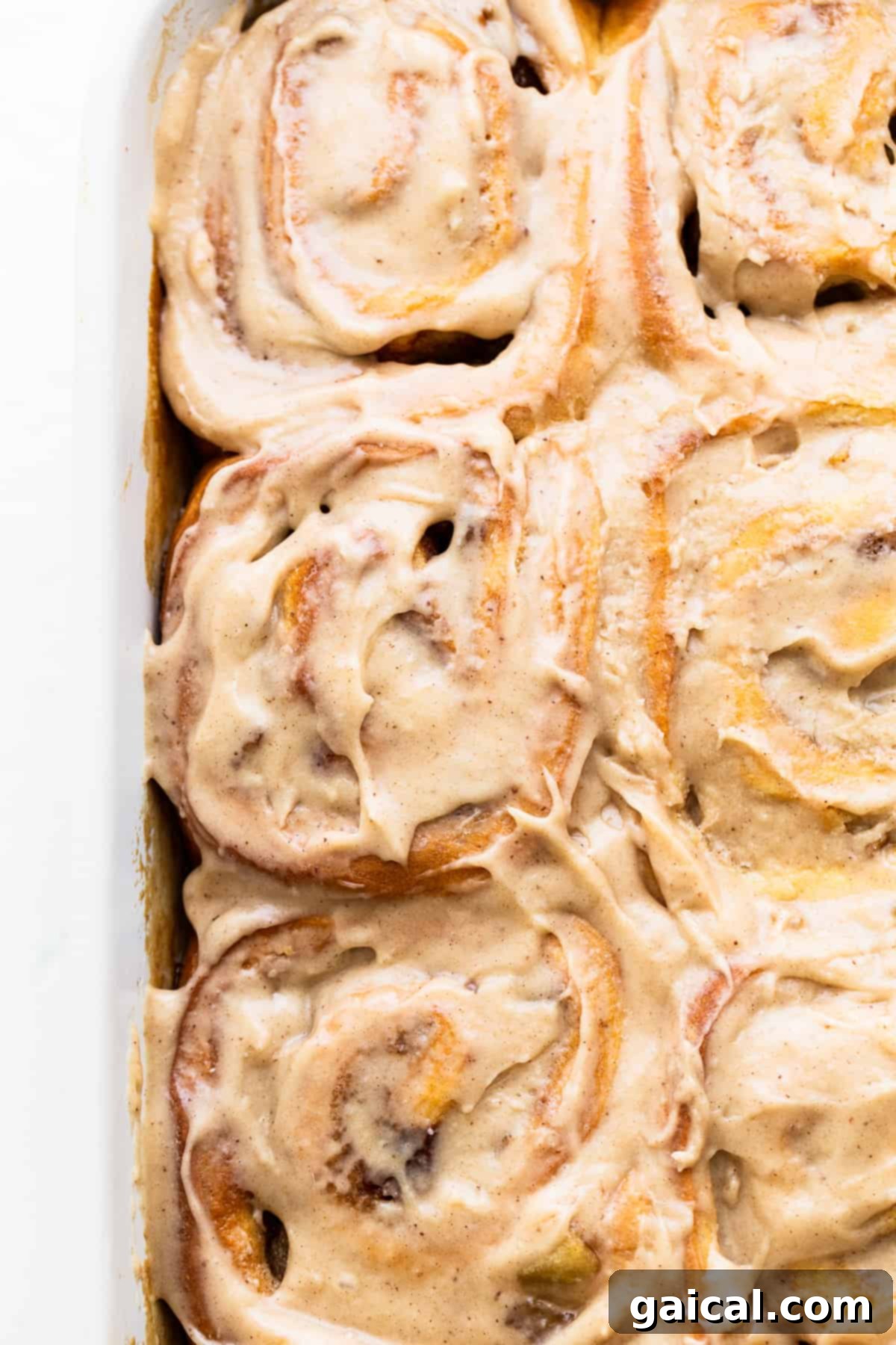 Apple cinnamon rolls with brown butter cream cheese frosting.