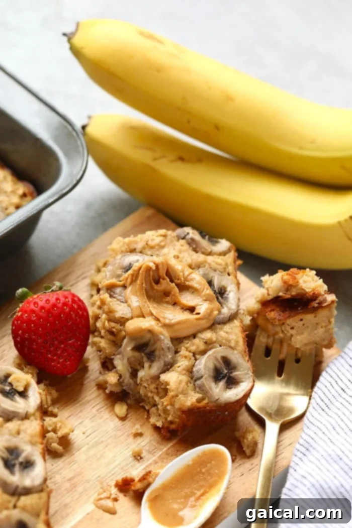 Peanut Butter Banana Baked Oatmeal: Gluten-Free & Delicious Peanut butter banana baked oatmeal