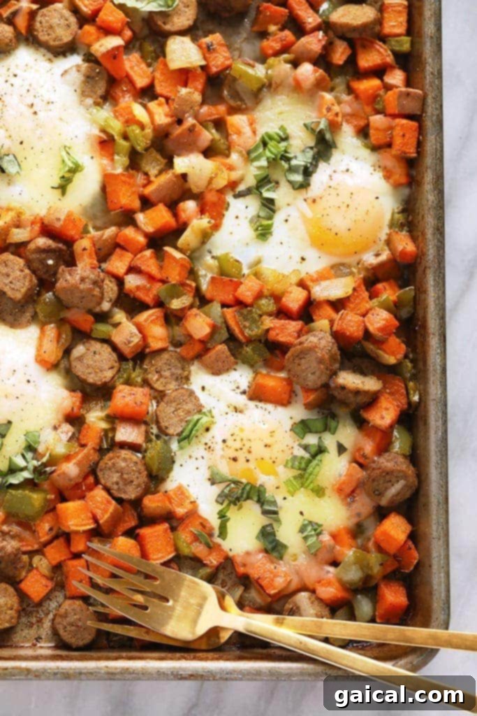 Streamlined Morning Meals 3 Sheet pan sweet potato hash ready to be enjoyed