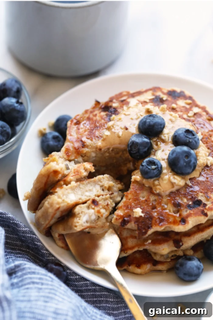 Cottage Cheese Protein Pancakes: High-Protein & Healthy Cottage cheese protein pancakes on a plate