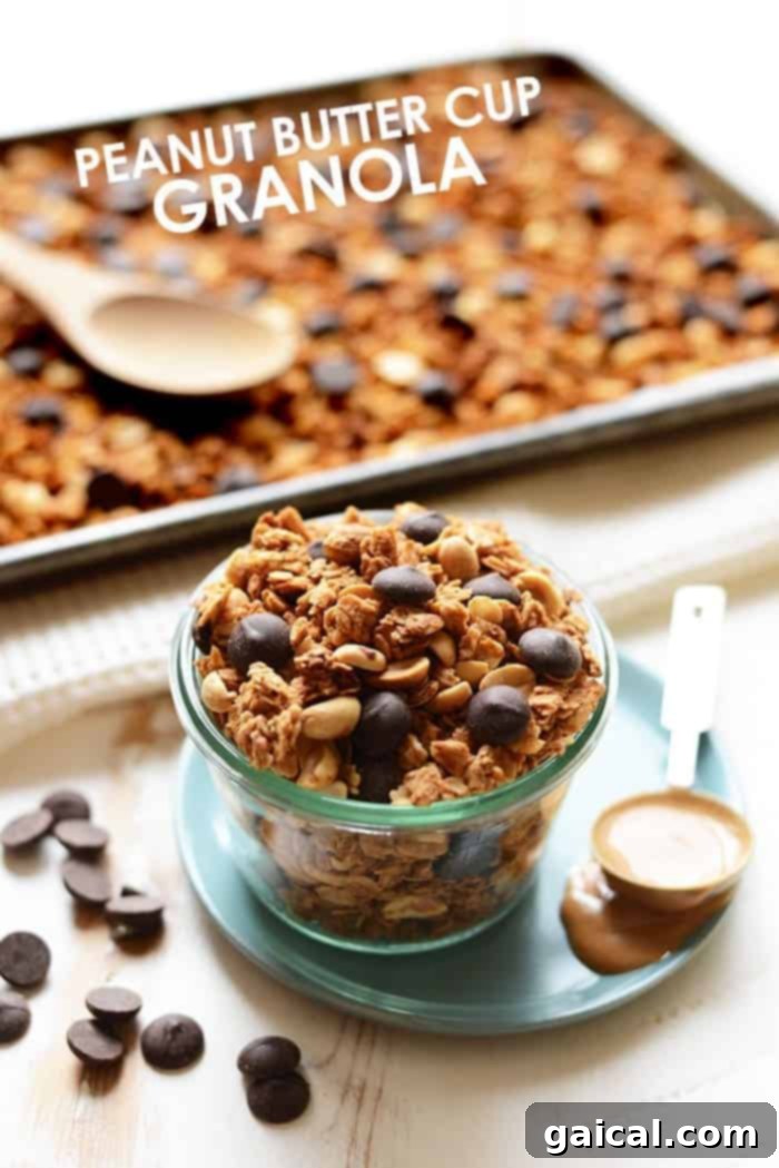 Peanut Butter Cup Granola: Indulgent & Healthy Peanut butter cup granola