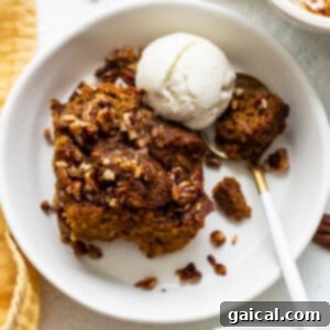 Decadent Pumpkin Bread Pudding 7 bread pudding and ice cream.