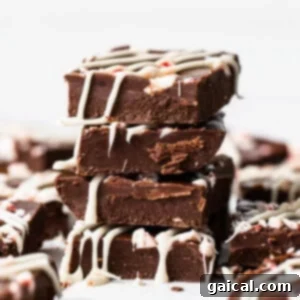 Stacked fudge pieces.