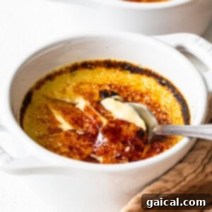 Eggnog crème brûlée with a hard sugar top.