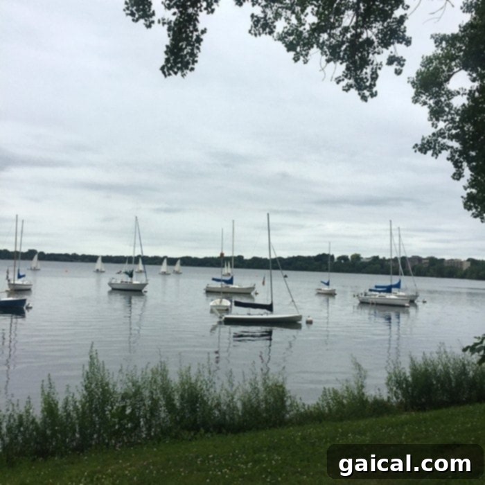 Fuel Your Summer Adventures with Lorissa's Kitchen 3 View of Lake Calhoun (Bde Maka Ska) in Minneapolis during a summer walk, showcasing the scenic urban landscape.