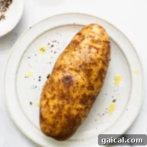 Olive oil drizzled on the potato.