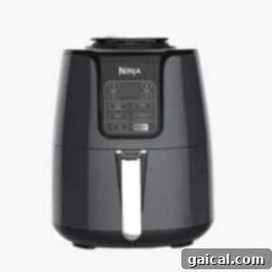 A high-quality Ninja air fryer on a clean white background, highlighting its sleek design.