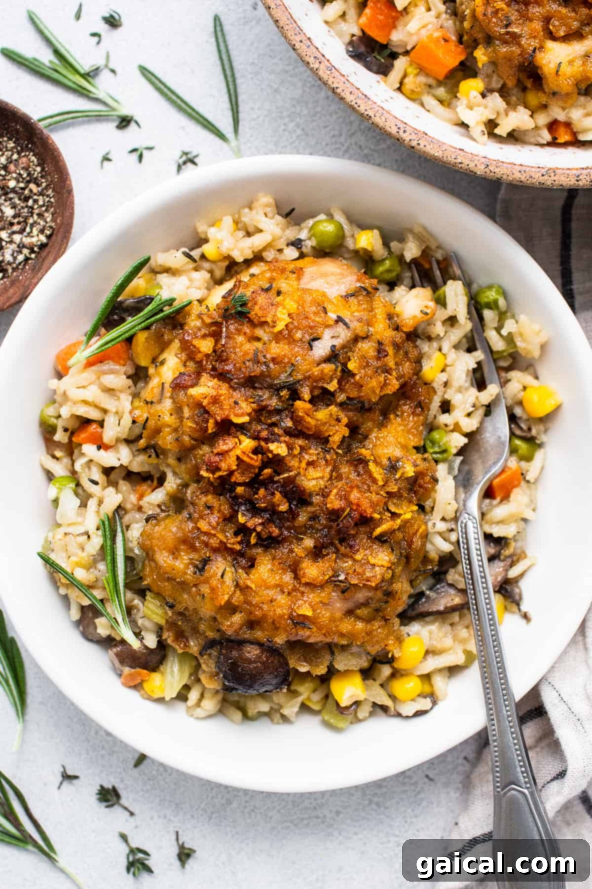 A delectable chicken pot pie skillet served in a rustic bowl, showcasing its golden crust and creamy filling.