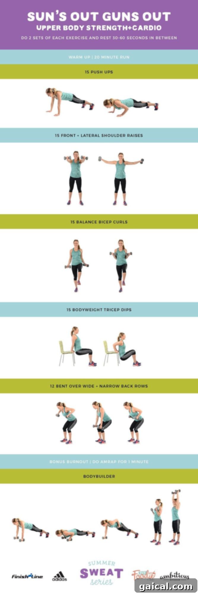 Sun's Out Guns Out Upper Body Strength + Cardio - 2016 Summer Sweat Series