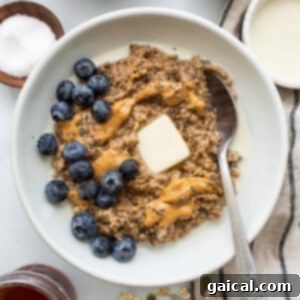 A serving of comforting porridge in a bowl, ready to enjoy.