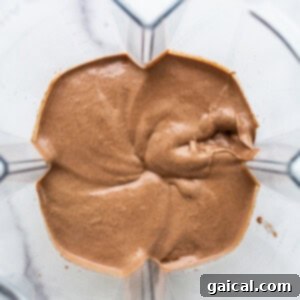 Chocolate mousse in a blender.