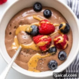 Blended chia seed pudding in a bowl.