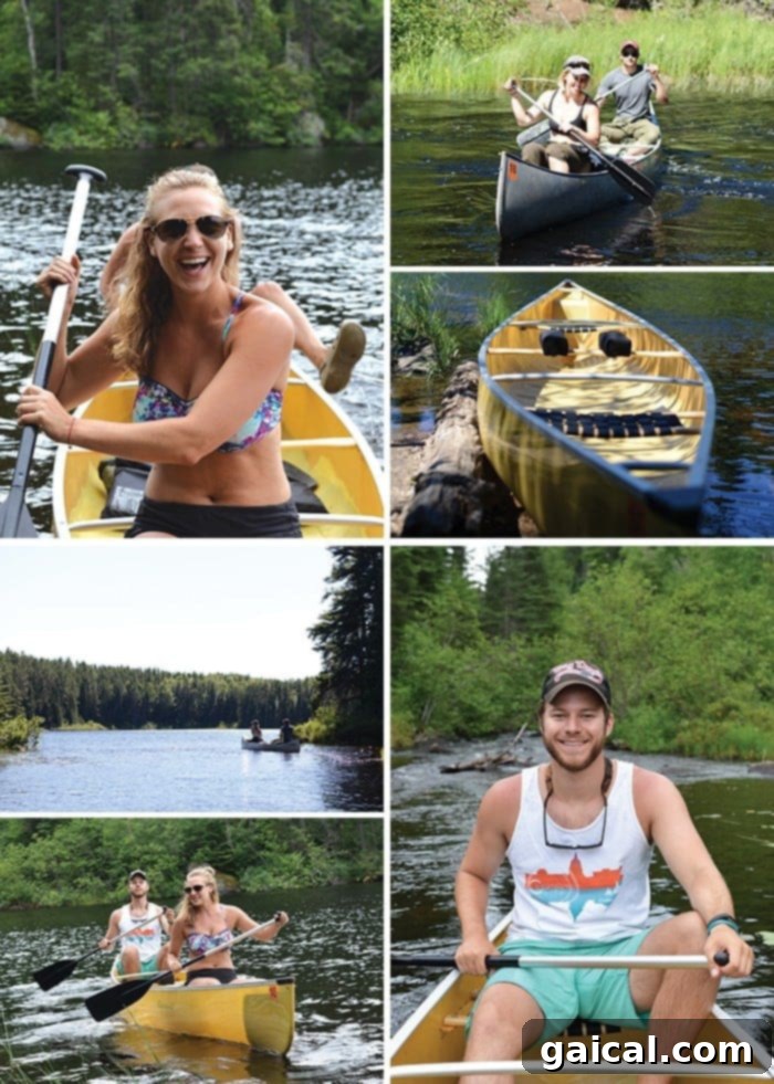 Northwoods Odyssey: Boundary Waters 3 Our canoes ready for the Boundary Waters adventure, portaging through the Minnesota wilderness.