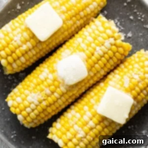 corn on the cob with butter and salt.