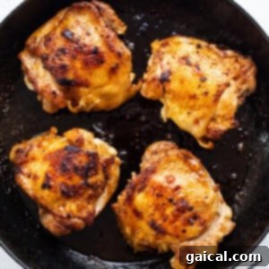 Grilled chicken breasts in a skillet.