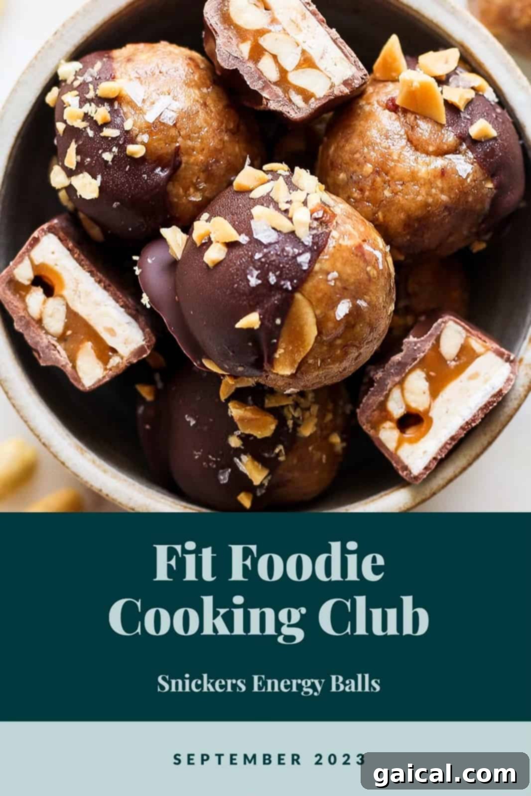 Autumn's Wholesome Kitchen Collective 2 Delicious and healthy Snickers Energy Balls, a top-rated snack from Fit Foodie Cooking Club.