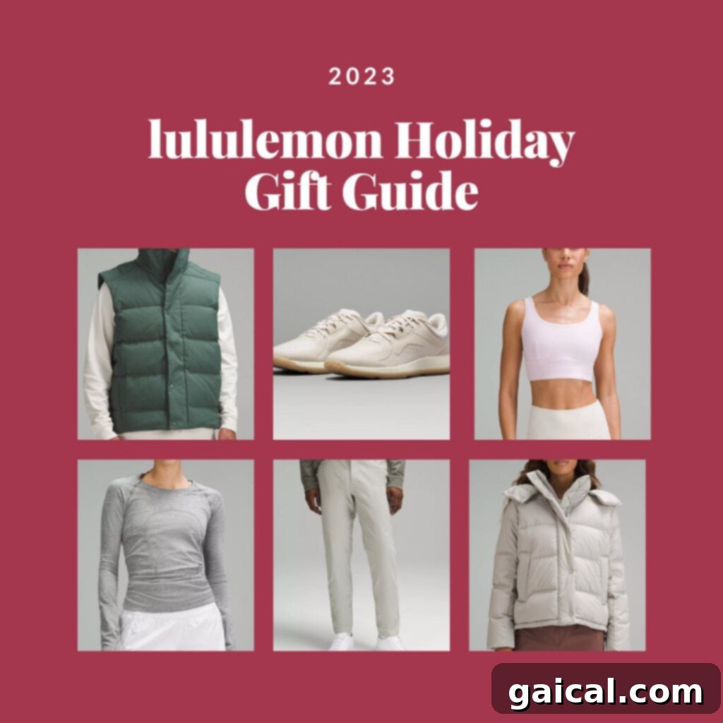 Lululemon holiday gift guide featuring festive apparel and activewear