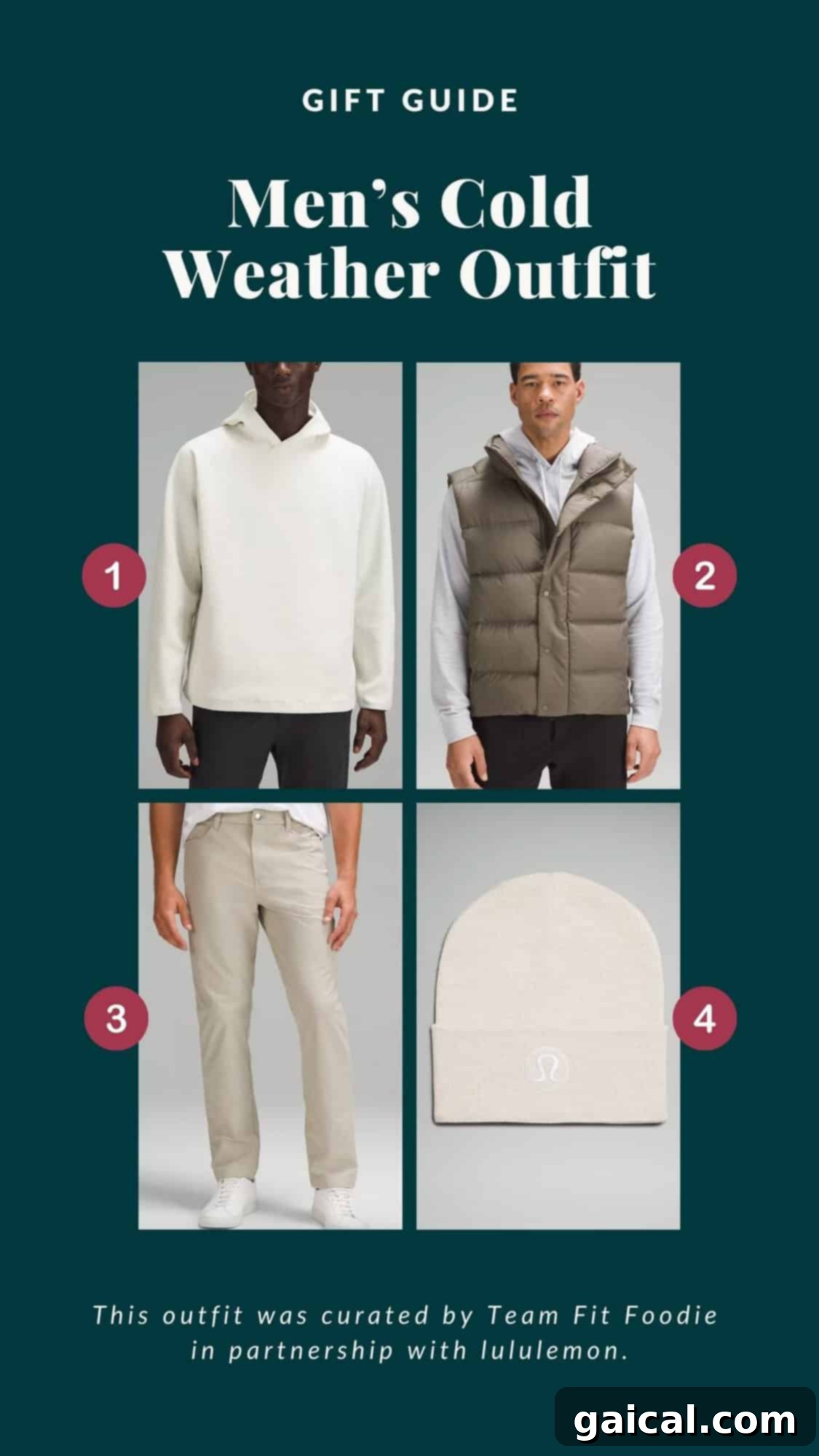 Men's Lululemon cold weather outfit for outdoor activities and durable wear
