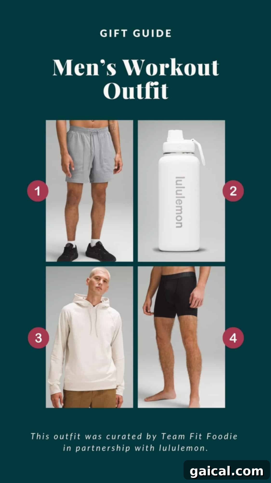 Men's Lululemon workout outfit for peak gym performance and hydration