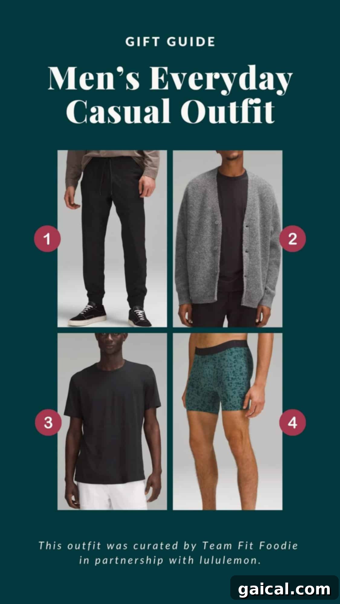 Men's Lululemon everyday casual outfit with a stylish cardigan