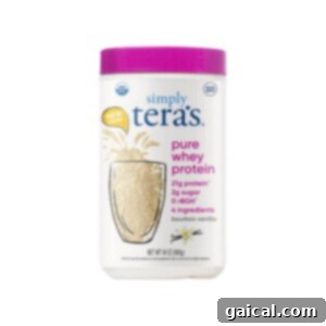 Protein-Boosted Banana Bread 7 Simply teras pure protein powder, vanilla flavor.