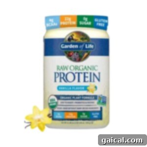Protein-Boosted Banana Bread 9 Garden of life raw organic protein with vanilla flavor.