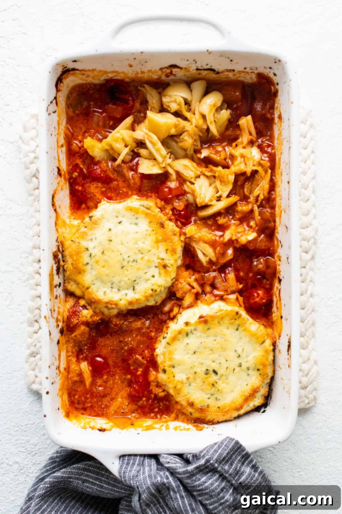 Irresistible Roasted Garlic Boursin Melt 5 A casserole dish filled with a creamy, rich pasta dish, hinting at the versatility of Boursin cheese.