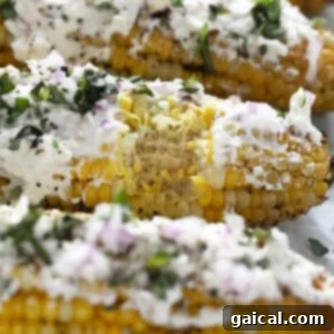 Mediterranean-style street corn grilled with parmesan cheese and herbs.
