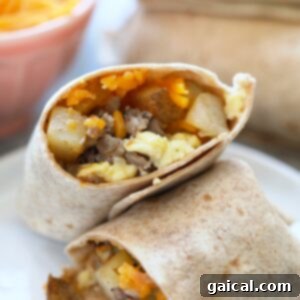 Prep Ahead Breakfast Burritos 4 Meal Prep Vegetarian Black Bean Breakfast Burritos and Protein Packed Breakfast Burritos.
