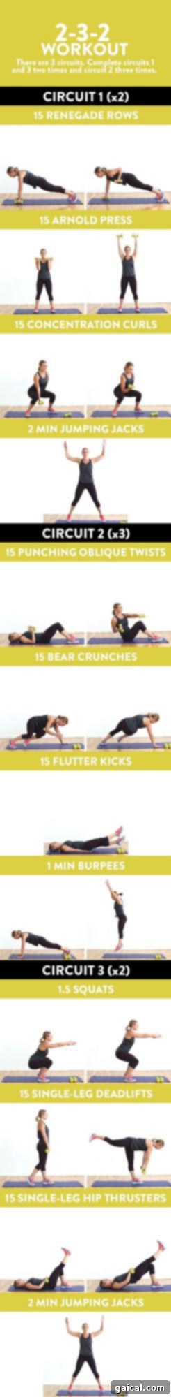 A dynamic image of a woman performing various strength training exercises with dumbbells, perfectly showcasing the intensity and variety of a 45-minute circuit workout designed for building muscle and burning fat efficiently.
