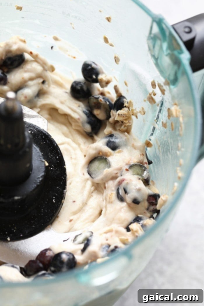 Blueberry Muffin Banana Swirl 4 Cool off this summer with this Vegan Blueberry Muffin Banana Soft-Serve. It is naturally sweetened, delicious, and made with only six ingredients!