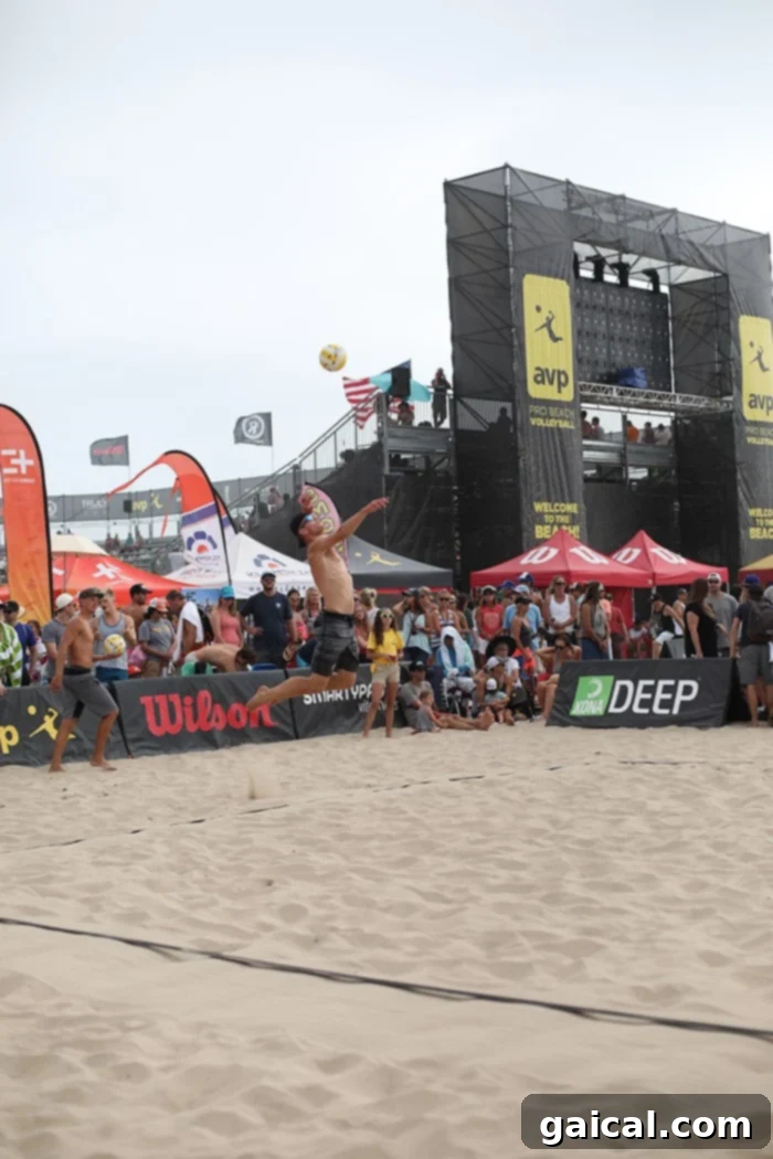 Hermosa Beach Fit Foodie Fuel A 72 Hour Coastal Experience 8 Tim Bomgren serving during the AVP Beach Volleyball Tournament
