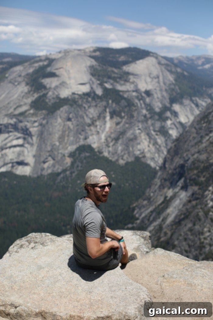 Fit Foodie Yosemite 48 Hour Itinerary 19 Rainbow over a waterfall on the Mist Trail, Yosemite National Park