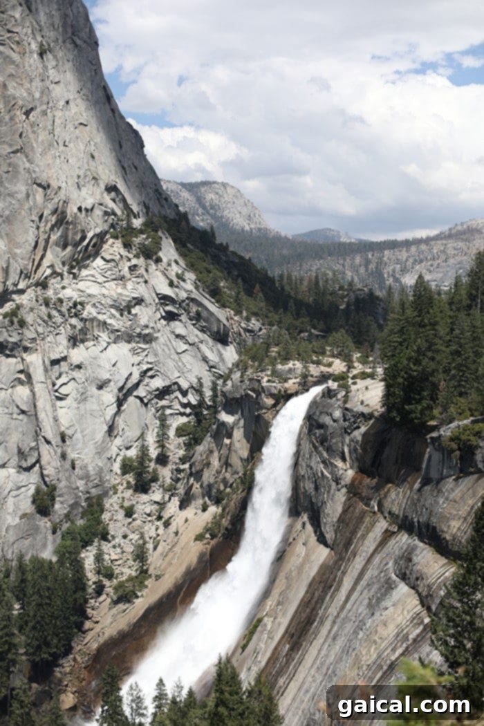 Fit Foodie Yosemite 48 Hour Itinerary 20 The famous Mist Trail staircase alongside a powerful waterfall